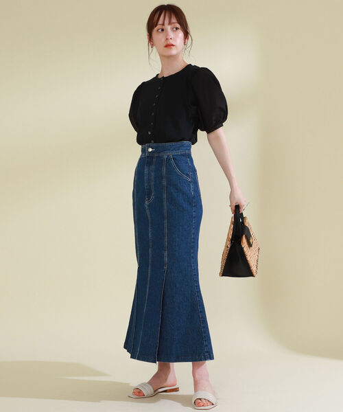 Ray BEAMS（レイビームス）の「Ray BEAMS / ボリューム スリーブ キリカエ Tシャツ（Tシャツ/カットソー・レディース・ホワイト/ブラック/ミント・ONE SIZE）」の16枚目の写真