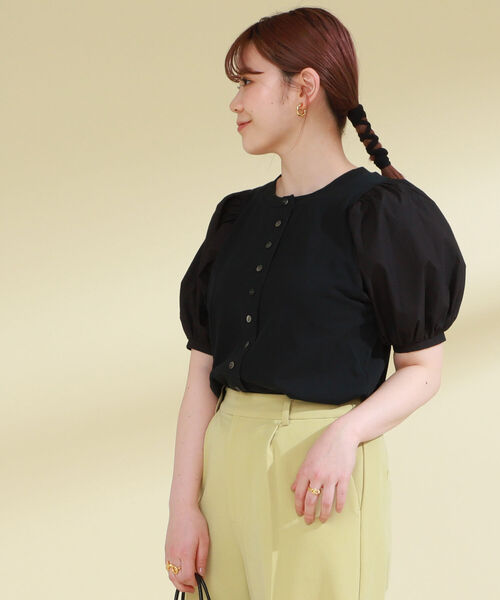 Ray BEAMS（レイビームス）の「Ray BEAMS / ボリューム スリーブ キリカエ Tシャツ（Tシャツ/カットソー・レディース・ホワイト/ブラック/ミント・ONE SIZE）」の17枚目の写真