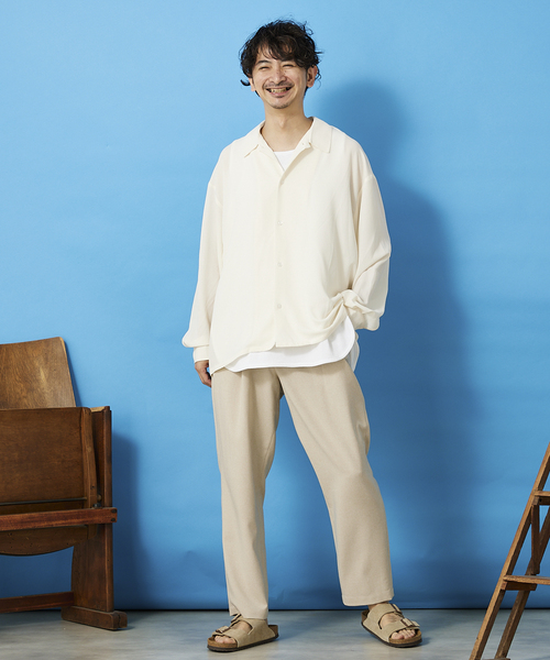 JOURNAL STANDARD relume(ジャーナルスタンダード レリューム)の「オーバーサイズ シアーシャツ(シャツ/ブラウス・メンズ・アイボリー/ブラウン/ブルー・MEDIUM/LARGE)」の10枚目の写真
