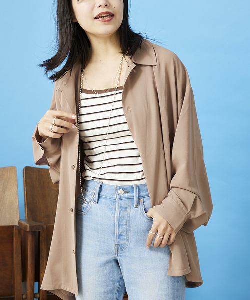 JOURNAL STANDARD relume(ジャーナルスタンダード レリューム)の「オーバーサイズ シアーシャツ(シャツ/ブラウス・メンズ・アイボリー/ブラウン/ブルー・MEDIUM/LARGE)」の20枚目の写真