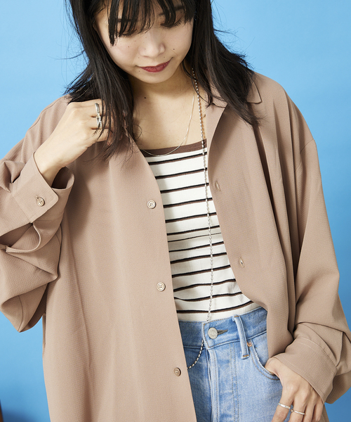 JOURNAL STANDARD relume(ジャーナルスタンダード レリューム)の「オーバーサイズ シアーシャツ(シャツ/ブラウス・メンズ・アイボリー/ブラウン/ブルー・MEDIUM/LARGE)」の21枚目の写真