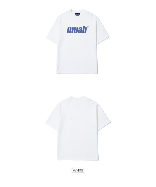 muahmuah（ムーアムーア）の「A'GEM/9 × .kom『muah muah』BALANCE MUAHLOGO T-SHIRT/バランスロゴ オーバーサイズ半袖Tシャツ/カットソー（Tシャツ/カットソー・レディース・ホワイト/ブラック/ネイビー/パープル/ライトパープル/イエロー/ピンク・FREE）」の19枚目の写真