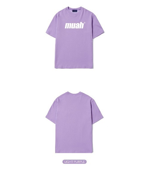 muahmuah（ムーアムーア）の「A'GEM/9 × .kom『muah muah』BALANCE MUAHLOGO T-SHIRT/バランスロゴ オーバーサイズ半袖Tシャツ/カットソー（Tシャツ/カットソー・レディース・ホワイト/ブラック/ネイビー/パープル/ライトパープル/イエロー/ピンク・FREE）」の14枚目の写真