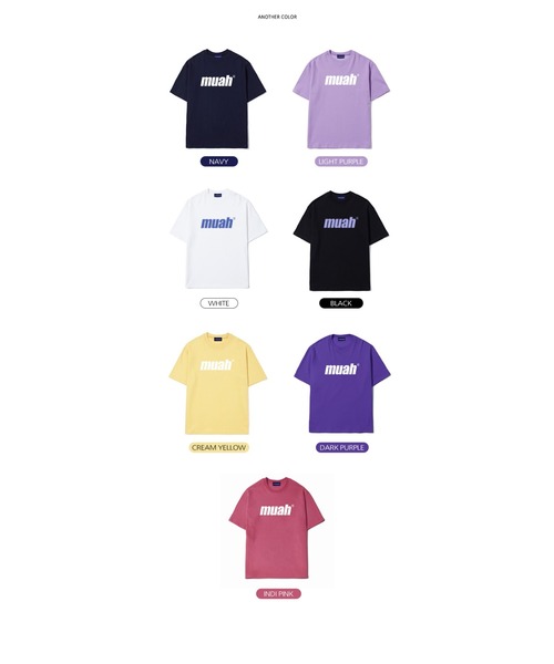 muahmuah（ムーアムーア）の「A'GEM/9 × .kom『muah muah』BALANCE MUAHLOGO T-SHIRT/バランスロゴ オーバーサイズ半袖Tシャツ/カットソー（Tシャツ/カットソー・レディース・ホワイト/ブラック/ネイビー/パープル/ライトパープル/イエロー/ピンク・FREE）」の17枚目の写真