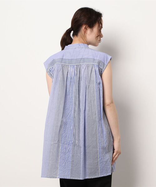 PICCIN（ピッチン）の「ピンタックフレンチスリーブブラウス（シャツ/ブラウス・レディース・グリーン/ブルー系その他/オフホワイト・M）」の5枚目の写真