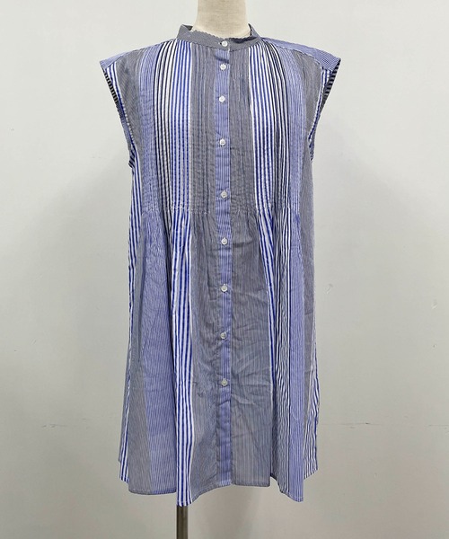 PICCIN（ピッチン）の「ピンタックフレンチスリーブブラウス（シャツ/ブラウス・レディース・グリーン/ブルー系その他/オフホワイト・M）」の7枚目の写真