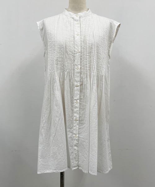 PICCIN（ピッチン）の「ピンタックフレンチスリーブブラウス（シャツ/ブラウス・レディース・グリーン/ブルー系その他/オフホワイト・M）」の8枚目の写真