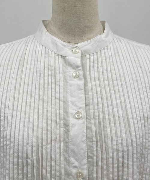 PICCIN（ピッチン）の「ピンタックフレンチスリーブブラウス（シャツ/ブラウス・レディース・グリーン/ブルー系その他/オフホワイト・M）」の11枚目の写真