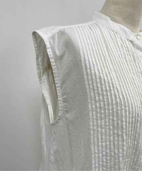 PICCIN（ピッチン）の「ピンタックフレンチスリーブブラウス（シャツ/ブラウス・レディース・グリーン/ブルー系その他/オフホワイト・M）」の14枚目の写真