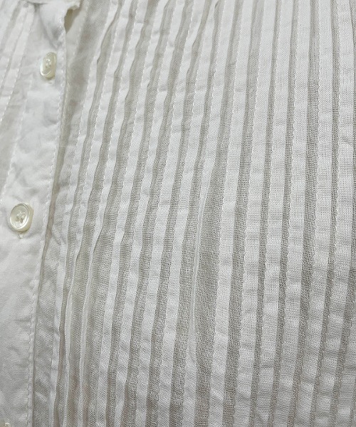 PICCIN（ピッチン）の「ピンタックフレンチスリーブブラウス（シャツ/ブラウス・レディース・グリーン/ブルー系その他/オフホワイト・M）」の12枚目の写真