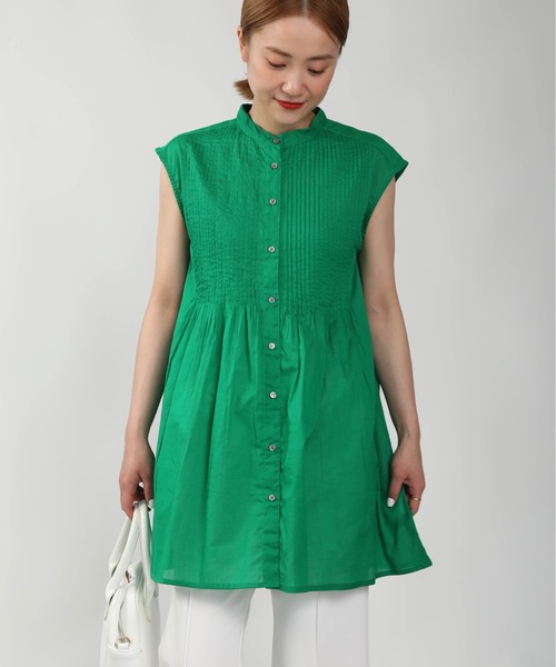 PICCIN（ピッチン）の「ピンタックフレンチスリーブブラウス（シャツ/ブラウス・レディース・グリーン/ブルー系その他/オフホワイト・M）」の21枚目の写真