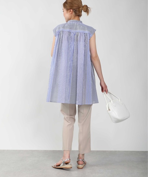 PICCIN（ピッチン）の「ピンタックフレンチスリーブブラウス（シャツ/ブラウス・レディース・グリーン/ブルー系その他/オフホワイト・M）」の19枚目の写真