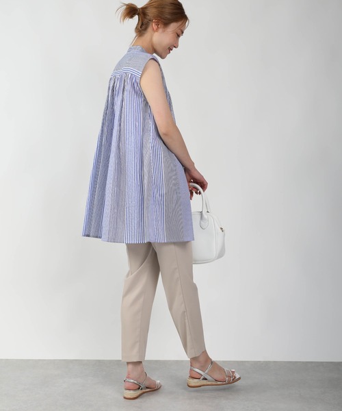 PICCIN（ピッチン）の「ピンタックフレンチスリーブブラウス（シャツ/ブラウス・レディース・グリーン/ブルー系その他/オフホワイト・M）」の18枚目の写真