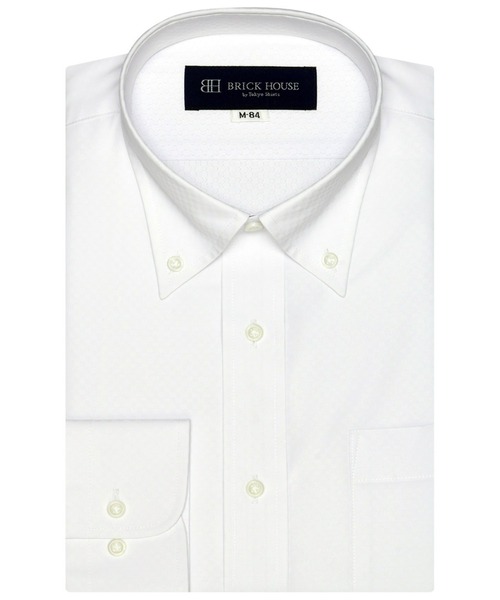TOKYO SHIRTS(トウキョウシャツ)の「形態安定ノーアイロン ボタンダウン 長袖ビジネスワイシャツ(ビジネスシャツ・メンズ・ホワイト・首回り37cm-裄丈80cm/首回り39cm-裄丈80cm/首回り39cm-裄丈84cm/首回り41cm-裄丈82cm/首回り41cm-裄丈86cm/首回り42cm-裄丈82cm/首回り42cm-裄丈86cm/首回り43cm-裄丈82cm/首回り43cm-裄丈86cm/首回り37cm-裄丈84cm)」の1枚目の写真