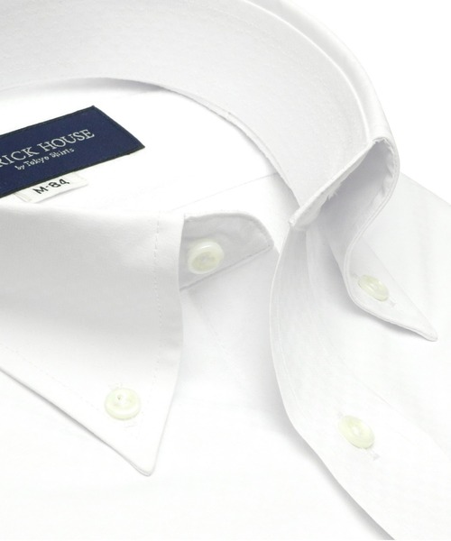 TOKYO SHIRTS(トウキョウシャツ)の「形態安定ノーアイロン ボタンダウン 長袖ビジネスワイシャツ(ビジネスシャツ・メンズ・ホワイト・首回り37cm-裄丈80cm/首回り39cm-裄丈80cm/首回り39cm-裄丈84cm/首回り41cm-裄丈82cm/首回り41cm-裄丈86cm/首回り42cm-裄丈82cm/首回り42cm-裄丈86cm/首回り43cm-裄丈82cm/首回り43cm-裄丈86cm/首回り37cm-裄丈84cm)」の2枚目の写真