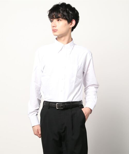 TOKYO SHIRTS(トウキョウシャツ)の「形態安定ノーアイロン ボタンダウン 長袖ビジネスワイシャツ(ビジネスシャツ・メンズ・ホワイト・首回り37cm-裄丈80cm/首回り39cm-裄丈80cm/首回り39cm-裄丈84cm/首回り41cm-裄丈82cm/首回り41cm-裄丈86cm/首回り42cm-裄丈82cm/首回り42cm-裄丈86cm/首回り43cm-裄丈82cm/首回り43cm-裄丈86cm/首回り37cm-裄丈84cm)」の7枚目の写真