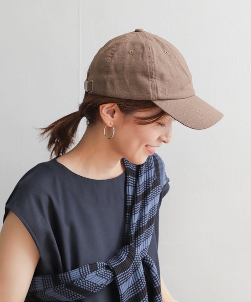 URBAN RESEARCH DOORS（アーバンリサーチドアーズ）の「コットンリネンキャップ（キャップ・レディース・ナチュラル/ブラウン/ブラック・ONE）」の3枚目の写真