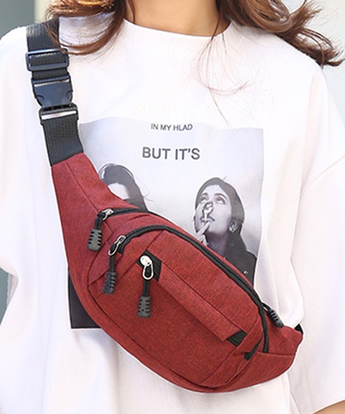 STYLEBLOCK（スタイルブロック）の「ユニセックスデザインミニボディバッグ（ボディバッグ/ウエストポーチ・メンズ・ブラック/パープル/グレー/レッド/ブルー/グリーン・FREE）」の6枚目の写真