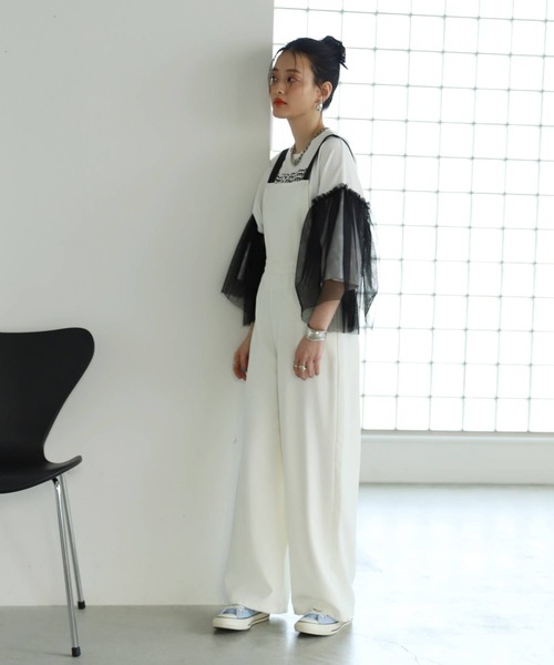 bohmal(ボマール)の「脚長グログランテープサロペット(サロペット/オーバーオール・レディース・ブラック/オフホワイト・FREE)」の18枚目の写真