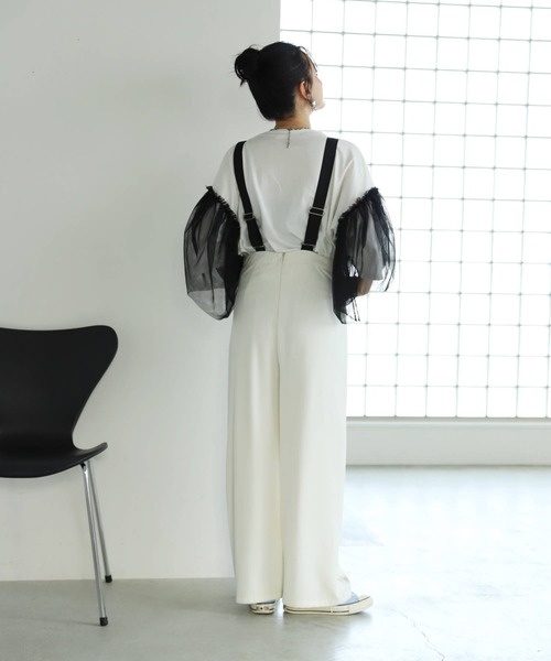 bohmal(ボマール)の「脚長グログランテープサロペット(サロペット/オーバーオール・レディース・ブラック/オフホワイト・FREE)」の15枚目の写真