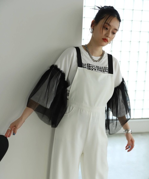bohmal(ボマール)の「脚長グログランテープサロペット(サロペット/オーバーオール・レディース・ブラック/オフホワイト・FREE)」の14枚目の写真