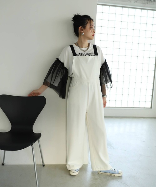 bohmal(ボマール)の「脚長グログランテープサロペット(サロペット/オーバーオール・レディース・ブラック/オフホワイト・FREE)」の19枚目の写真
