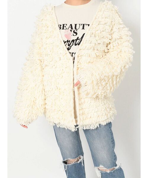 jouetie（ジュエティ）の「ループボリュームカーデ（カーディガン/ボレロ・レディース・ブラック/ブルー/アイボリー・MEDIUM）」の2枚目の写真