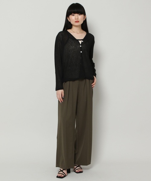 ALAND(エーランド)の「3.3Field Trip/SHEER V-NECKカーディガン 2299896(カーディガン/ボレロ・レディース・ライトブルー/ブラック/グリーン/アイボリー・FREE)」の5枚目の写真