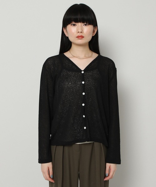 ALAND(エーランド)の「3.3Field Trip/SHEER V-NECKカーディガン 2299896(カーディガン/ボレロ・レディース・ライトブルー/ブラック/グリーン/アイボリー・FREE)」の7枚目の写真