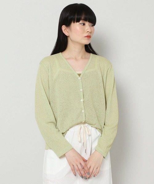 ALAND(エーランド)の「3.3Field Trip/SHEER V-NECKカーディガン 2299896(カーディガン/ボレロ・レディース・ライトブルー/ブラック/グリーン/アイボリー・FREE)」の9枚目の写真