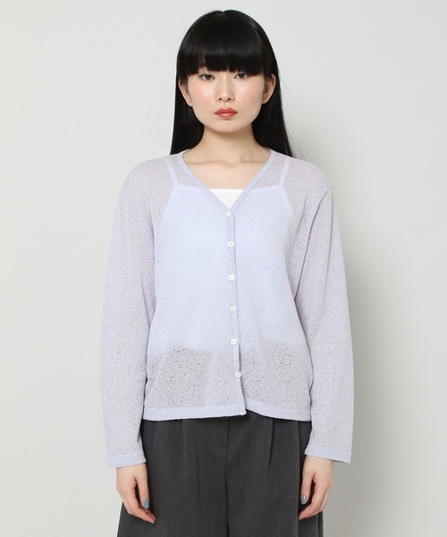 ALAND(エーランド)の「3.3Field Trip/SHEER V-NECKカーディガン 2299896(カーディガン/ボレロ・レディース・ライトブルー/ブラック/グリーン/アイボリー・FREE)」の13枚目の写真