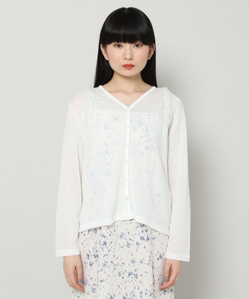 ALAND(エーランド)の「3.3Field Trip/SHEER V-NECKカーディガン 2299896(カーディガン/ボレロ・レディース・ライトブルー/ブラック/グリーン/アイボリー・FREE)」の17枚目の写真