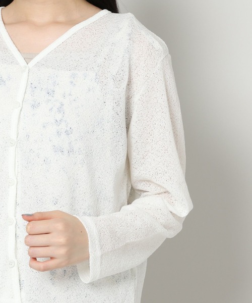 ALAND(エーランド)の「3.3Field Trip/SHEER V-NECKカーディガン 2299896(カーディガン/ボレロ・レディース・ライトブルー/ブラック/グリーン/アイボリー・FREE)」の21枚目の写真