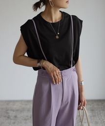 Bonjour Sagan | 【2022 S/S 新作】ショルダータックオーガニックコットンT(Tシャツ/カットソー)