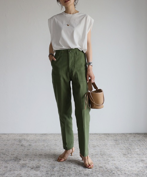 Bonjour Sagan（ボンジュールサガン）の「ショルダータックオーガニックコットンT（Tシャツ/カットソー・レディース・ホワイト/チャコールグレー/ブラック・FREE）」の6枚目の写真