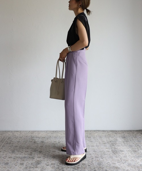 Bonjour Sagan（ボンジュールサガン）の「ショルダータックオーガニックコットンT（Tシャツ/カットソー・レディース・ホワイト/チャコールグレー/ブラック・FREE）」の12枚目の写真