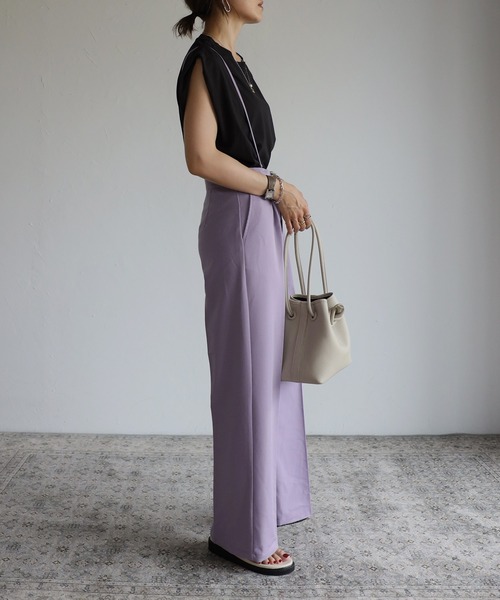 Bonjour Sagan（ボンジュールサガン）の「ショルダータックオーガニックコットンT（Tシャツ/カットソー・レディース・ホワイト/チャコールグレー/ブラック・FREE）」の15枚目の写真