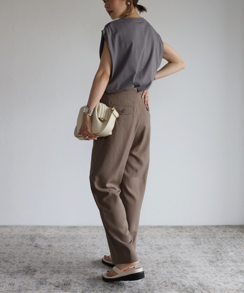 Bonjour Sagan（ボンジュールサガン）の「ショルダータックオーガニックコットンT（Tシャツ/カットソー・レディース・ホワイト/チャコールグレー/ブラック・FREE）」の20枚目の写真