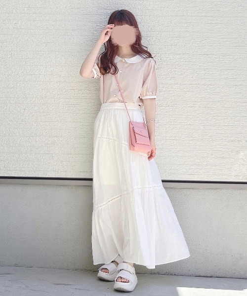 WEGO（ウィゴー）の「WEGO/2WAYラウンドカラーブラウス（シャツ/ブラウス・レディース・ホワイト/ライトベージュ・FREE）」の22枚目の写真