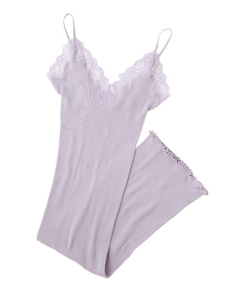 PEACH JOHN（ピーチジョン）の「【綿100％／オーガニックコットン！オールシーズン快適な着心地。ワンピースのインナーに◎】オーガニックコットンスリップ（インナーウェア/肌着・レディース・ブラック/アイボリー/ピンクベージュ/ブルーグレー/ラベンダー/ダークラベンダー/ライトブルー/ブラウン/スモークピンク/グレー・S/M/M/L）」の7枚目の写真