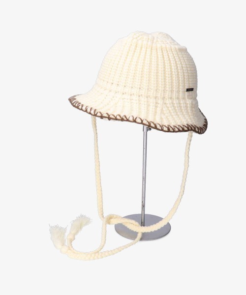 OVERRIDE（オーバーライド）の「OVERRIDE  KNIT STITCH HAT（ハット・レディース・ブラック/パープル/ホワイト・57~59cm）」の4枚目の写真