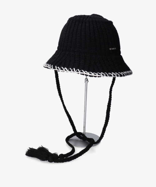 OVERRIDE（オーバーライド）の「OVERRIDE  KNIT STITCH HAT（ハット・レディース・ブラック/パープル/ホワイト・57~59cm）」の10枚目の写真