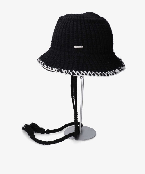 OVERRIDE（オーバーライド）の「OVERRIDE  KNIT STITCH HAT（ハット・レディース・ブラック/パープル/ホワイト・57~59cm）」の12枚目の写真