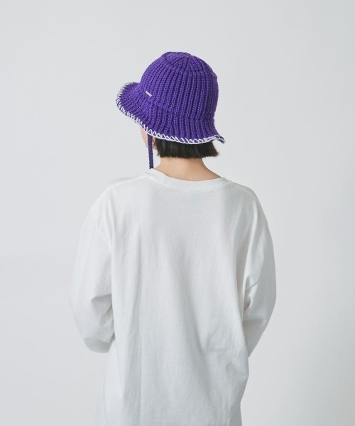 OVERRIDE（オーバーライド）の「OVERRIDE  KNIT STITCH HAT（ハット・レディース・ブラック/パープル/ホワイト・57~59cm）」の19枚目の写真