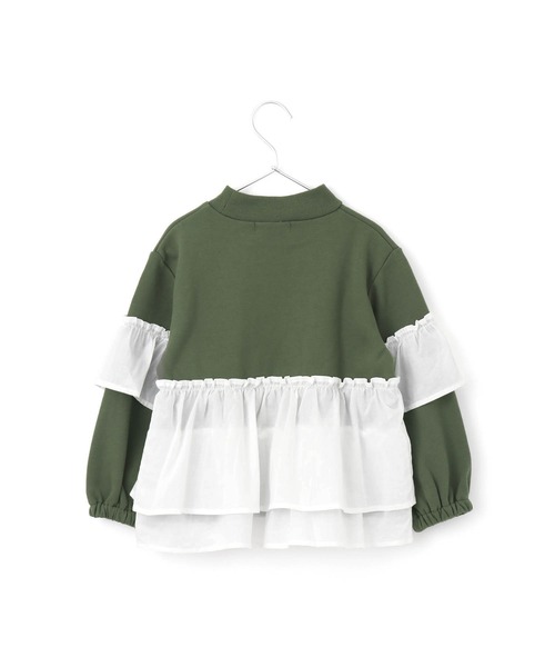 MAKE YOUR DAY（メイクユアデイ）の「異素材切替GIRLSプルオーバー■80～140cm（スウェット・キッズ・その他/カーキ・80/110/120/100/90/140/130）」の6枚目の写真