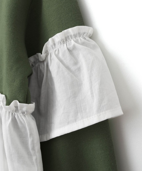 MAKE YOUR DAY（メイクユアデイ）の「異素材切替GIRLSプルオーバー■80～140cm（スウェット・キッズ・その他/カーキ・80/110/120/100/90/140/130）」の12枚目の写真