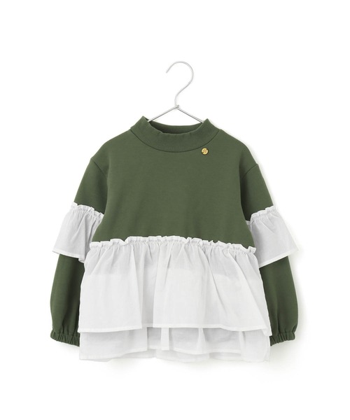 MAKE YOUR DAY（メイクユアデイ）の「異素材切替GIRLSプルオーバー■80～140cm（スウェット・キッズ・その他/カーキ・80/110/120/100/90/140/130）」の19枚目の写真