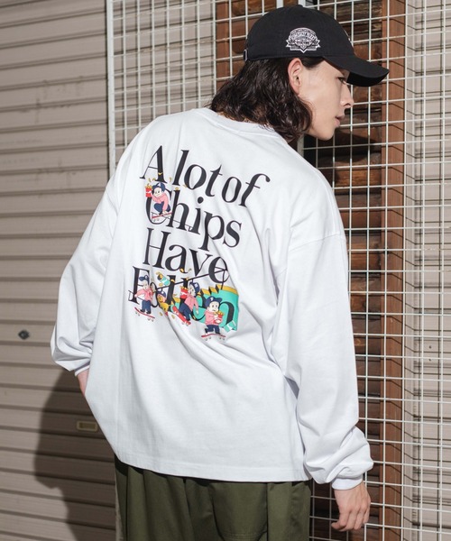 WEGO（ウィゴー）の「WEGO/ヘビーウエイト イラストロンT（Tシャツ/カットソー・メンズ・サックスブルー/ホワイト系その他/スミクロ/ホワイト・LARGE/MEDIUM）」の3枚目の写真