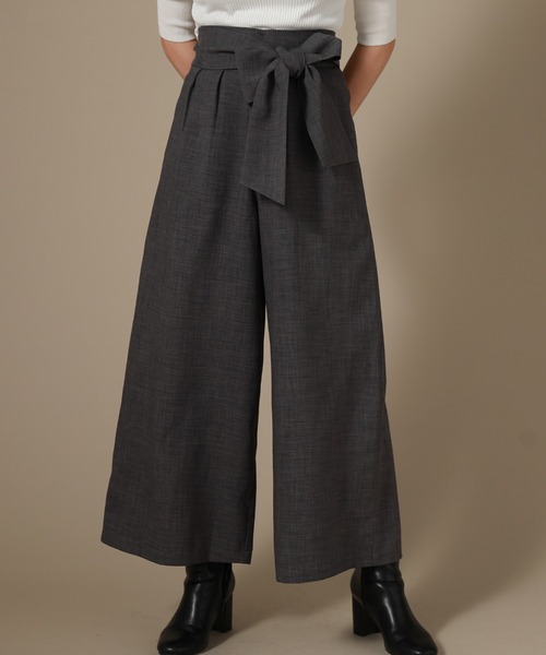 Cheek（チーク）の「ワイドリボンフレアーパンツ（その他パンツ・レディース・ベージュ/ネイビー/ブラウン・SMALL/MEDIUM）」の2枚目の写真