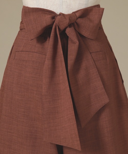 Cheek（チーク）の「ワイドリボンフレアーパンツ（その他パンツ・レディース・ベージュ/ネイビー/ブラウン・SMALL/MEDIUM）」の6枚目の写真